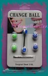 JT - 316L Surgical Steel "CHANGE BALL"  Tongue Barbells