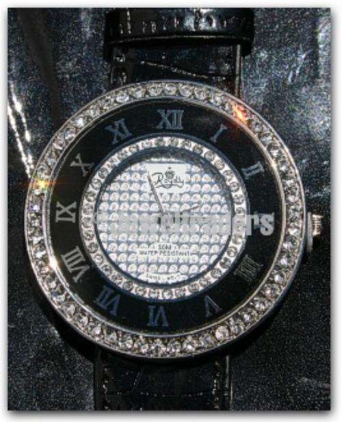 JT - "GENUINE" Austrian Crystal and FAUX Leather  Dress LADIES Watch from the ROYALTY COLLECTION