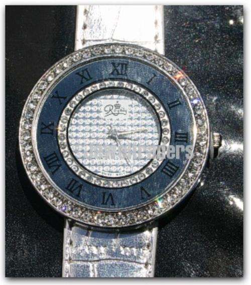 JT - "GENUINE" Austrian Crystal and FAUX Leather  Dress LADIES Watch from the ROYALTY COLLECTION