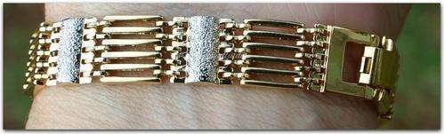 JT - "2 year guarantee" 9ct GOLD & Silver Bracelet