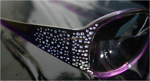 JT - "STUNNING"PURPLE & BLACK Diamante Detailed FASHION Sunglasses