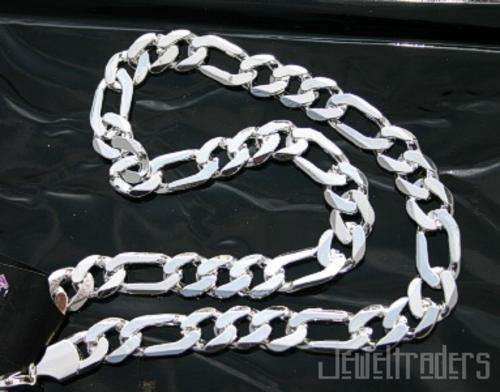 JT - **JUST ARRIVED** 20mm MENS Heavy Silver Simulated Figaro 67cm NECKLACE LIMITED STOCK