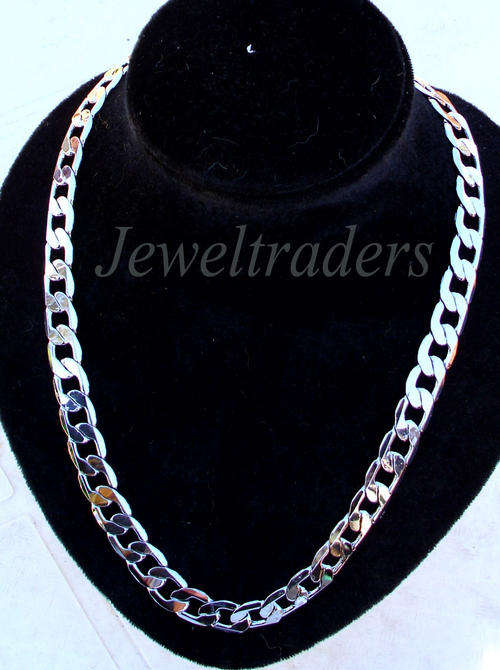 JT - MENS Heavy Silver Simulated Figaro Chain 13mm