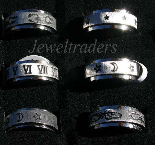 JT - SIX "STAINLESS STEEL" Spinner Mens rings