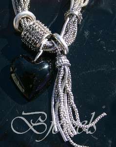 **FREE SHIPPING** Black Heart Stunning Pewter Necklace