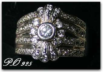 Stunning Sparkling 925 Sterling Round Brilliant CZ Silver Ring