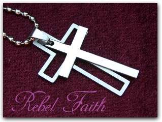 REBEL FAITH - Stainless Steel Cross in Cross Necklace