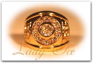 Lady Ice - Diamante 9kt Gold Plated Ring