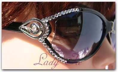 Lady Ice - Diamante Round Fashion Sunglasses