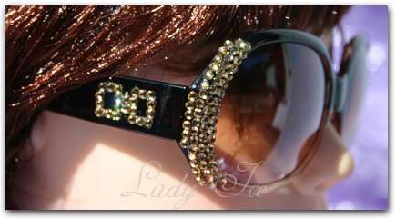 Lady Ice - Smokey Brown Diamante Fashion Sunglasses
