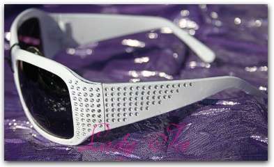 "STUNNING" White Diamante FASHION Sunglasses