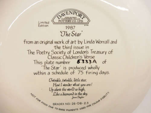 DAVENPORT "THE STAR" LTD ED PLATE POETRY SOCIETY SERIES