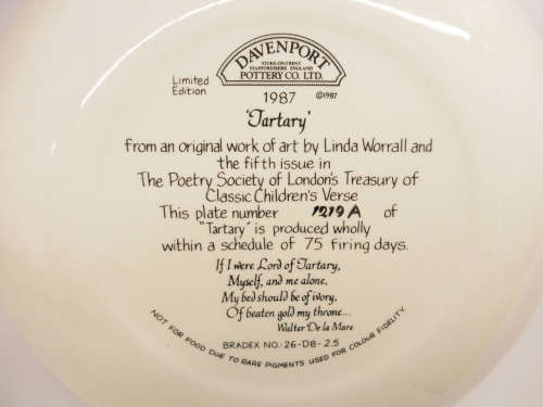 DAVENPORT "TARTARY" LTD ED PLATE POETRY SOCIETY SERIES