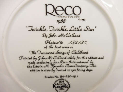 Twinkle Twinkle Little Star - The Treasured Songs of Childhood - 1988 Reco/Knowles