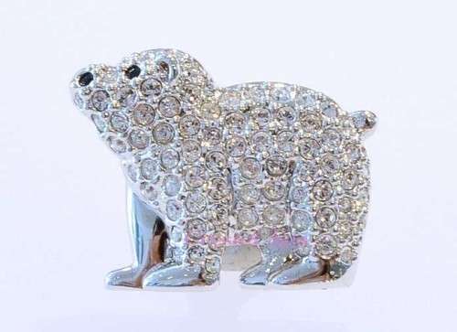 Swarovski SCS Silver Crystal 2012 Event Polar Bear Pin Brooch