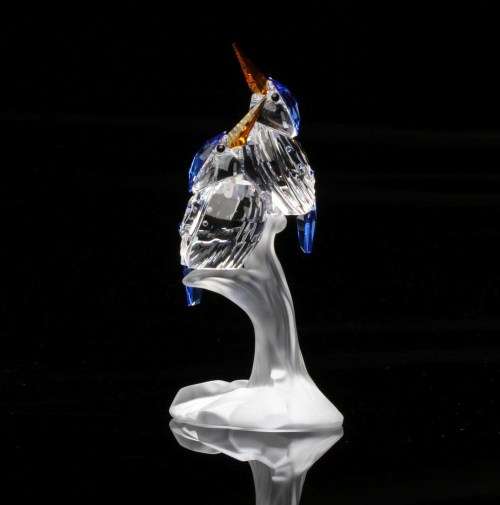 SWAROVSKI CRYSTAL MALACHITE KINGFISHERS 623323 RETIRED RARE