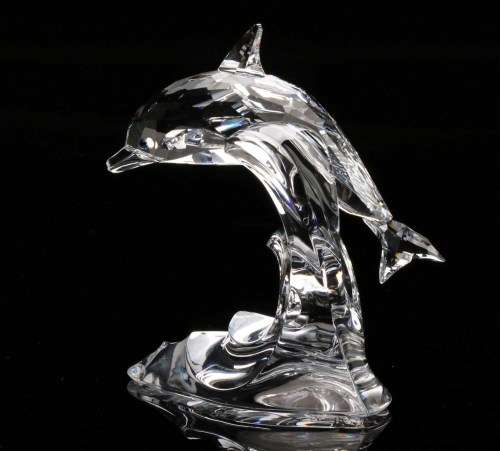 SWAROVSKI CRYSTAL DOLPHIN ON a WAVE RETIRED BOXED #