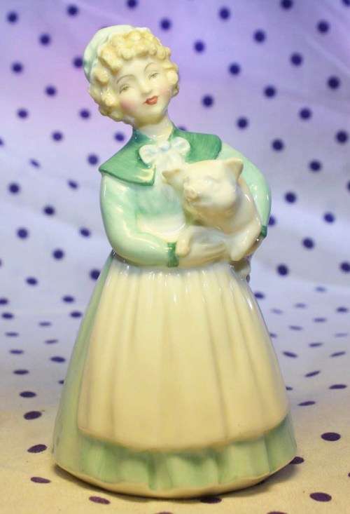 Vintage Royal Doulton Figurine Stayed at Home HN 2207 Woman Holding Pig