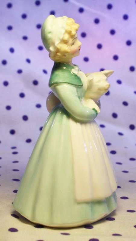 Vintage Royal Doulton Figurine Stayed at Home HN 2207 Woman Holding Pig