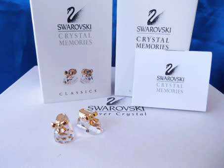 Swarovski Crystal Memories Moments Baby Boots Gold Plated