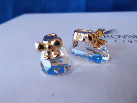 Swarovski Crystal Memories Moments Baby Shoes Gold Plated