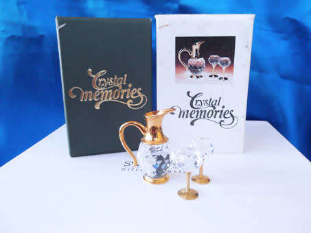 Swarovski Crystal Memories Moments Jug and Glasses Gold Plated