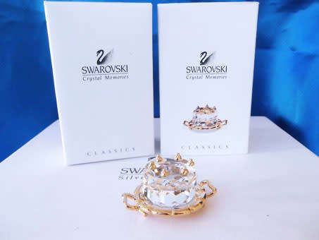 Swarovski Crystal Memories Moments Birthday Cake Gold Plated