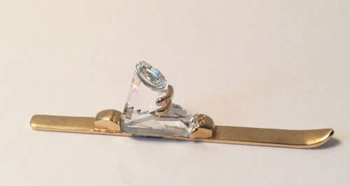 Swarovski Crystal Memories Moments Ski Boot Gold Plated