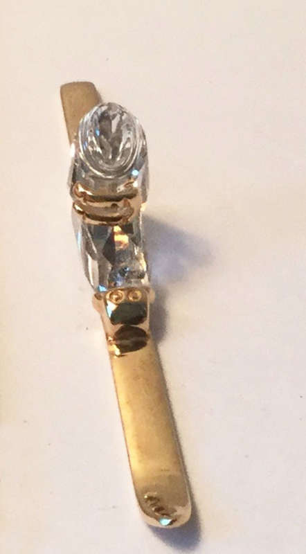 Swarovski Crystal Memories Moments Ski Boot Gold Plated