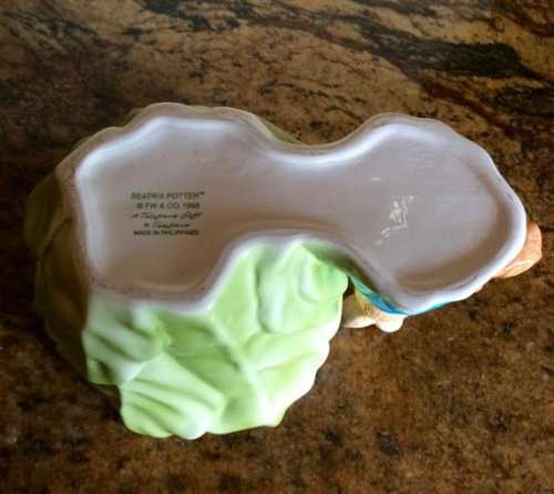 Vintage Teleflora Beatrix Potter Peter Rabbit Large Lettuce Leaf Planter Bowl*