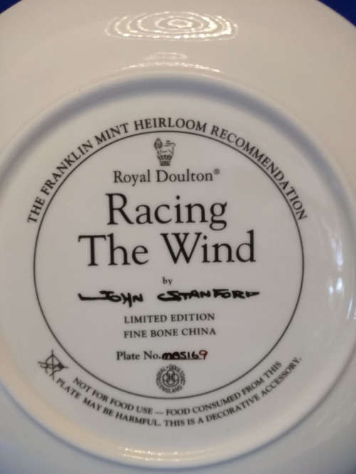Stunning Royal Doulton `Racing the Wind` Horse Plate LTD