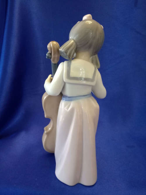 Lladro Nao Girl Playing Cello