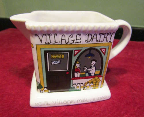 Vintage Wade England Miniature Rectangular Milk/Cream Jug Village Dairy Designs