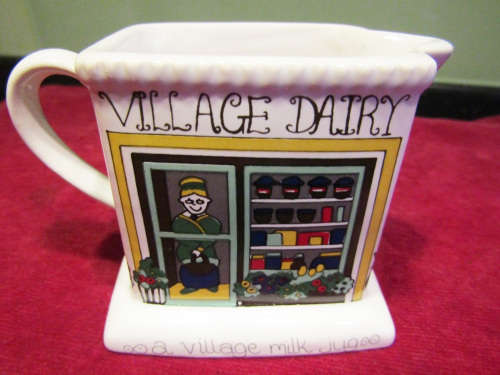 Vintage Wade England Miniature Rectangular Milk/Cream Jug Village Dairy Designs