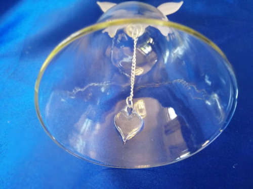 Lalique Style Large Glass bell with Frosted Birds  #