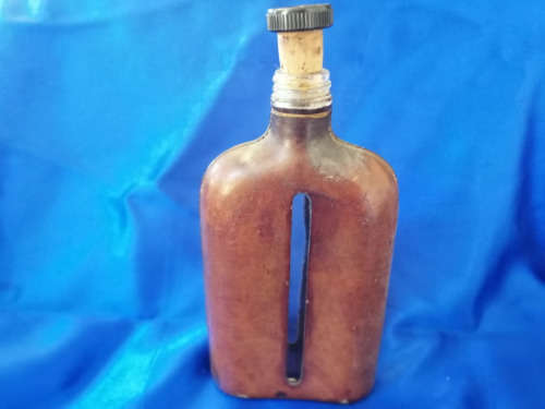 Vintage Brown Covered Bottle