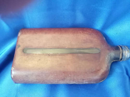 Vintage Brown Covered Bottle