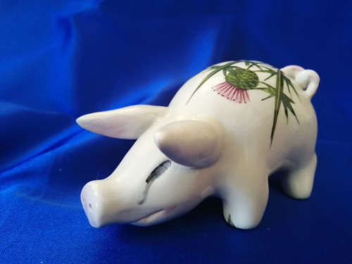 Plichta London pottery  large pig thistle Wemyss