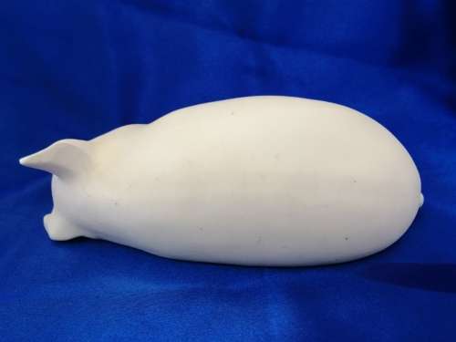 Vintage Large Chubby Sleeping Bisque Pig Piggy Piglet