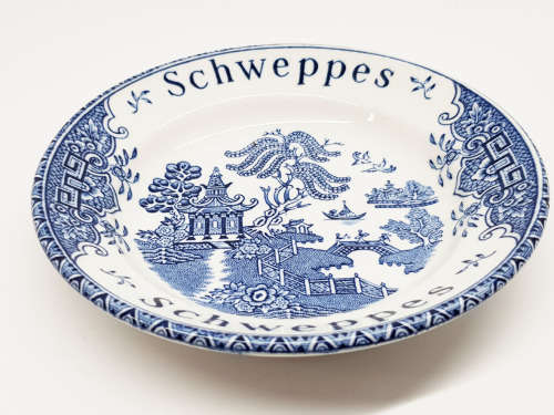 Enoch Wedgwood Tunstall Schweppes Plate Dish Blue White England Asian