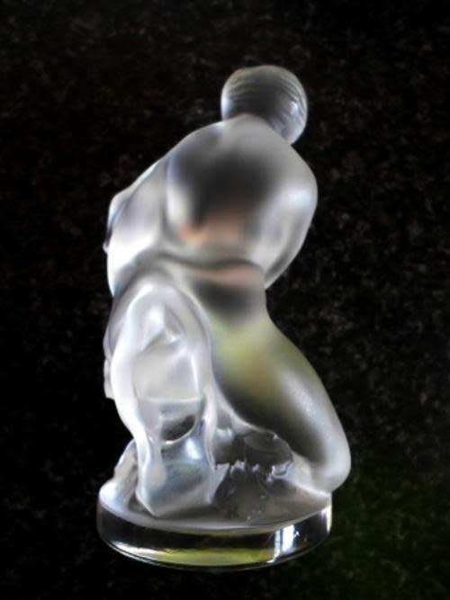Lalique Frosted Crystal Figurine "Diane the Huntress Holding a Fawn"