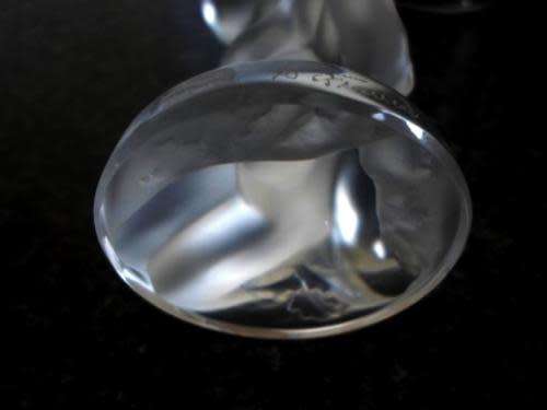Lalique Frosted Crystal Figurine "Diane the Huntress Holding a Fawn"