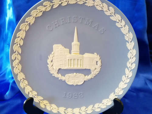 Vintage Wedgwood Jasper Blue Christmas 1983 All Souls London  #