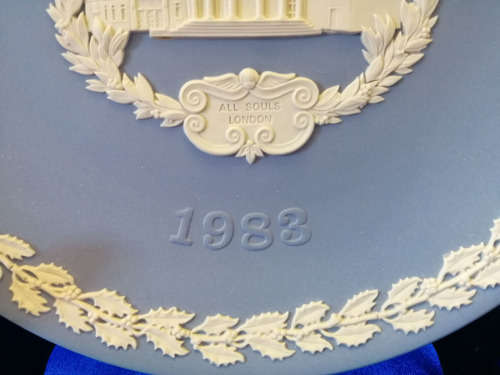 Vintage Wedgwood Jasper Blue Christmas 1983 All Souls London  #