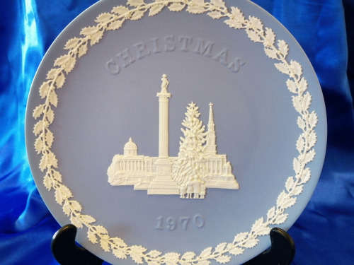 Vintage Wedgwood Jasper Blue Christmas 1970 Trafalgar Square  #