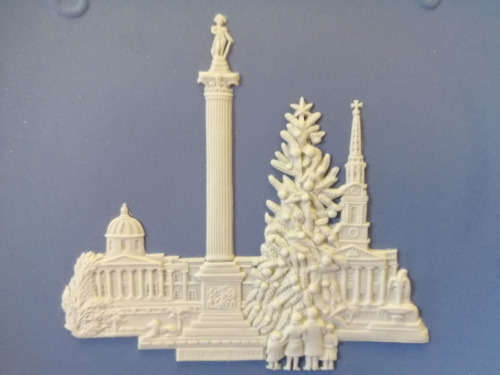 Vintage Wedgwood Jasper Blue Christmas 1970 Trafalgar Square  #