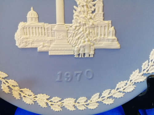 Vintage Wedgwood Jasper Blue Christmas 1970 Trafalgar Square  #