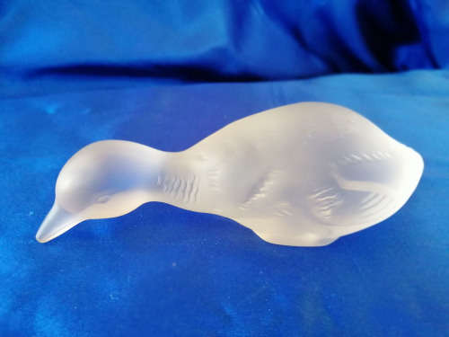 MAGNIFICENT!! SIGNED!! BACCARAT FRANCE FROSTED CRYSTAL DUCK  *