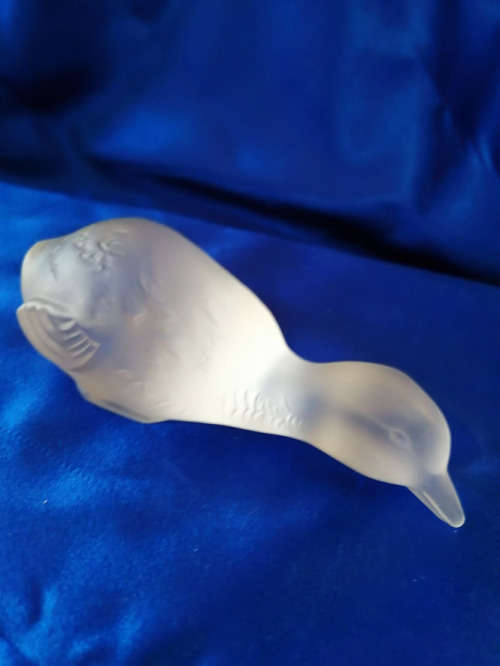 MAGNIFICENT!! SIGNED!! BACCARAT FRANCE FROSTED CRYSTAL DUCK  *