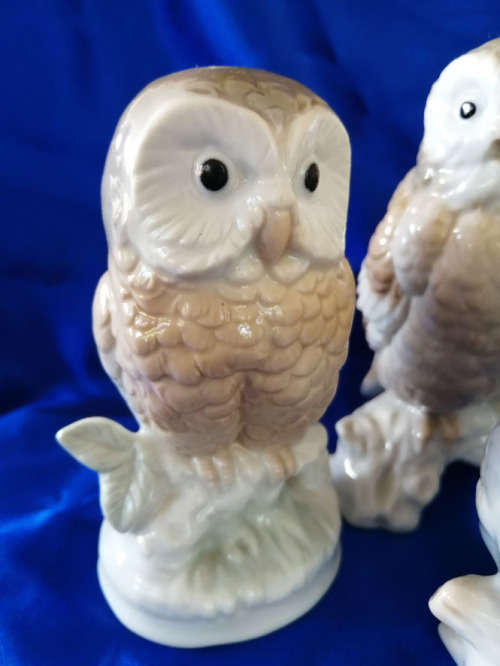 Vintage Group of China Cute Owl Figurines